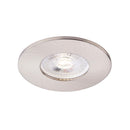 Saxby ShieldONE IP65 Fire Rated, Dimmable, GU10 Downlight for Bathrooms in Satin Nickel (Brushed Steel Effect)