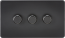 Knightsbridge MLA Screwless SF2193MBB 3G 2-way 10-200W (5-150W LED) Intelligent dimmer - Matt Black