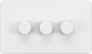 Knightsbridge MLA Screwless SF2193MW 3G 2-way 10-200W (5-150W LED) Intelligent dimmer - Matt White
