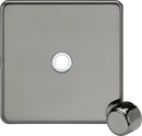 Knightsbridge MLA Screwless SF1DIMBN 1G Dimmer Plate with Matching Metal Dimmer Cap - Black Nickel