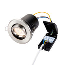 Saxby 50681 ShieldPLUS Tilt, Fire Rated, Dimmable GU10 Downlight  Fully Adjustable Satin Nickel (Brushed Chrome Effect)