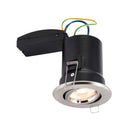 Saxby 50681 ShieldPLUS Tilt, Fire Rated, Dimmable GU10 Downlight  Fully Adjustable Satin Nickel (Brushed Chrome Effect)