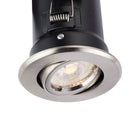 Saxby 50681 ShieldPLUS Tilt, Fire Rated, Dimmable GU10 Downlight  Fully Adjustable Satin Nickel (Brushed Chrome Effect)