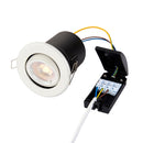 Saxby 61060 ShieldPLUS Tilt, Fire Rated, Dimmable GU10 Downlight  Fully Adjustable Matt White