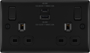 BG NFB22UAC45B Double Switched Single Pole Socket, with USB A + C (45W)