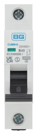 BG CUMB45 45A, B Curve, MCB, Single Pole, 6kA,1 module