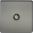 Knightsbridge MLA SF0150BN Screwless 1G SAT TV Outlet (Non-Isolated) - Black Nickel