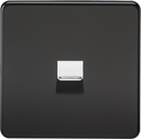 Knightsbridge MLA SF7400MB Screwless Telephone Extension Socket - Matt Black with Chrome Shutter