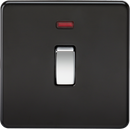 Knightsbridge MLA SF8341NMB Screwless 20A 1G DP Switch with Neon - Matt Black with Chrome Rocker