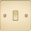 Knightsbridge MLA FP2000PB Flat Plate 10AX 1G 2 Way Switch - Polished Brass