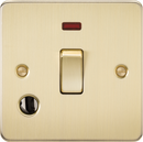 Knightsbridge MLA FP8341FBB Flat Plate 20A 1G DP switch with neon and flex outlet - brushed brass