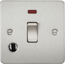 Knightsbridge MLA FP8341FBC Flat Plate 20A 1G DP switch with neon and flex outlet - brushed chrome