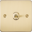 Knightsbridge MLA FP1TOGBB Flat Plate 10AX 1G 2 Way Toggle Switch - Brushed Brass