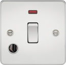 Knightsbridge MLA FP8341FPC Flat Plate 20A 1G DP switch with neon and flex outlet - polished chrome