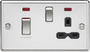 Knightsbridge MLA CL83MNPC 45A DP switch and 13A switched socket with neons - polished chrome with black insert
