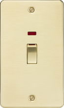 Knightsbridge MLA FP82MNBB 45A 2G DP Switch with neon - brushed brass