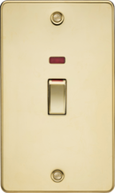 Knightsbridge MLA FP82MNPB 45A 2G DP Switch with neon - polished brass
