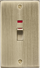 Knightsbridge MLA CS82MNAB 45A 2G DP switch with neon - antique brass