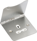 Knightsbridge MLA FPR7UBCW 13A 1G unswitched floor socket - brushed chrome with white insert