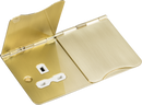 Knightsbridge MLA FPR9UBBW 13A 2G unswitched floor socket - brushed brass with white insert