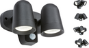 Knightsbridge MLA FLTPB 230V IP65 18W LED Black Twin Spot Floodlight with PIR