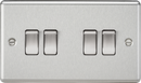Knightsbridge MLA CL41BC 10AX 4G 2 Way Plate Switch - Rounded Edge Brushed Chrome