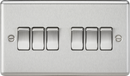 Knightsbridge MLA CL42BC 10AX 6G 2 Way Plate Switch - Rounded Edge Brushed Chrome