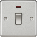 Knightsbridge MLA CL834NBC 20A 1G DP Switch with Neon - Rounded Edge Brushed Chrome