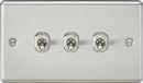 Knightsbridge MLA CLTOG3BC 10AX 3G 2 Way Toggle Switch - Rounded Brushed Chrome Finish