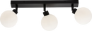 Knightsbridge MLA BA01B3MB 230V IP44 G9 Triple Bar Spotlight with Round Frosted Glass - Matt Black