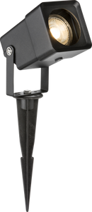 Knightsbridge MLA GUSPIKES 230V IP65 GU10 Square Spike Light - Black