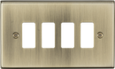 Knightsbridge MLA GDCS4AB 4G grid faceplate - antique brass