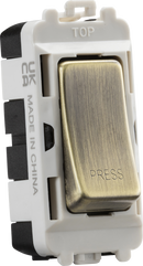 Knightsbridge MLA GDM006AB 20AX 2 way retractive SP module (marked PRESS) - antique brass