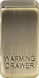 Knightsbridge MLA GDWARMAB Switch cover "marked WARMING DRAWER" - antique brass