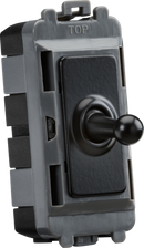 Knightsbridge MLA GDM01TOGMB 20AX 1G 2-way SP Grid Toggle Switch - matt black