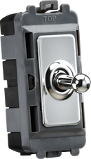 Knightsbridge MLA GDM01TOGPC 20AX 1G 2-way SP Grid Toggle Switch - polished chrome