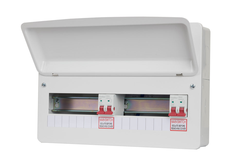 Fusebox F2014DT 14 Way Dual Tariff Consumer Unit w/ 2x100A Main Switch