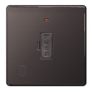 BG FBN55 Screwless Flatplate Unswi. 13A Fused Conn. Unit w- Neon & Flex Outlet in Black Nickel