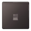BG FBNBTM1 Screwless Flatplate Black Nickel 1 Gang Master Telephone Socket