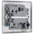 BG NPC53 Nexus Metal Polished Chrome Swi. 13A Fused Conn. Unit, w- Neon & Cable Outlet