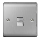 BG NBSBTS1 Nexus Metal Brushed Steel 1 Gang Slave Telephone Socket