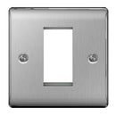 BG NBSEMS1 Nexus Metal Brushed Steel Single Square Front Plate