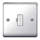 BG NPC55 Nexus Metal Polished Chrome Unswi. 13A Fused Conn. Unit w- Cable Outlet