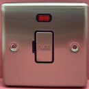 Quadrant Decor Unswitched 13A Fused Spur with Neon Satin +G211:G237Chrome & Black Insert - QD-4131-SC-B