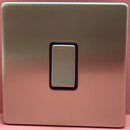 Quadrant Screwless  1 Gang 2 Way Switch in Satin Chrome - QSS3012SC-B