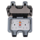 BG WP22RCD Weatherproof 13A 2-Gang Switched Socket with RCD