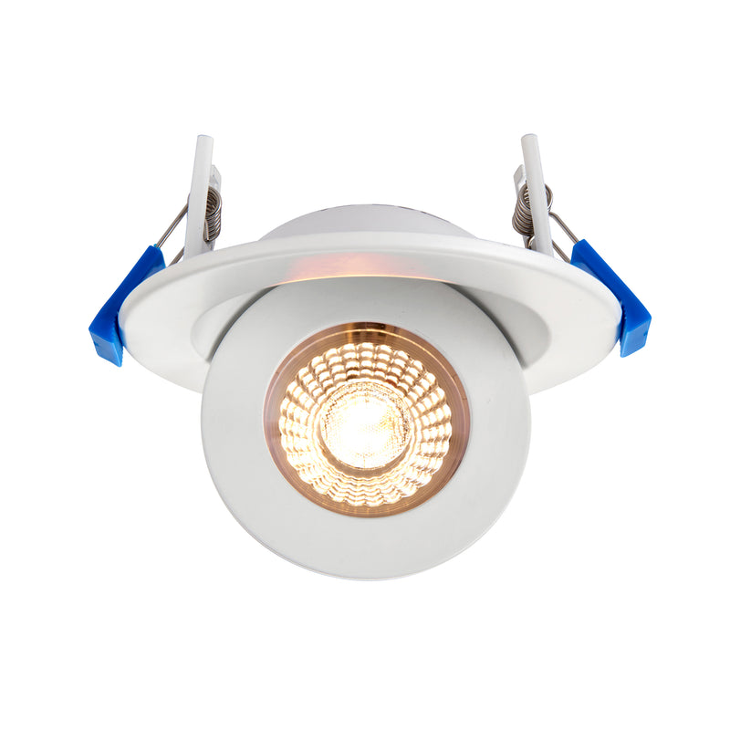 Saxby 103029 Shield360 4CCT Tri Wattage Dimmable, Fully Adjustable, Colour Changing IP44 8W Downlight - Matt white