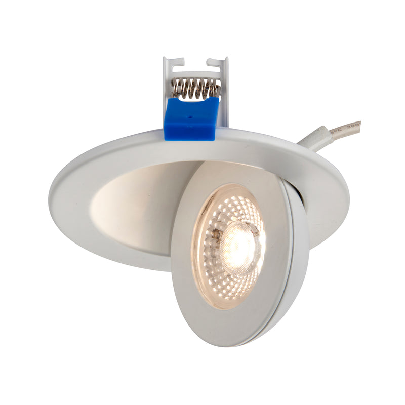 Saxby 103029 Shield360 4CCT Tri Wattage Dimmable, Fully Adjustable, Colour Changing IP44 8W Downlight - Matt white