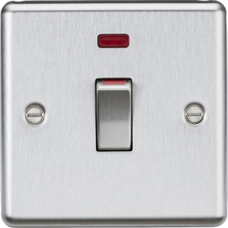 Knightsbridge MLA CL81MNBC 45A DP Switch with Neon (1G size) - Brushed Chrome