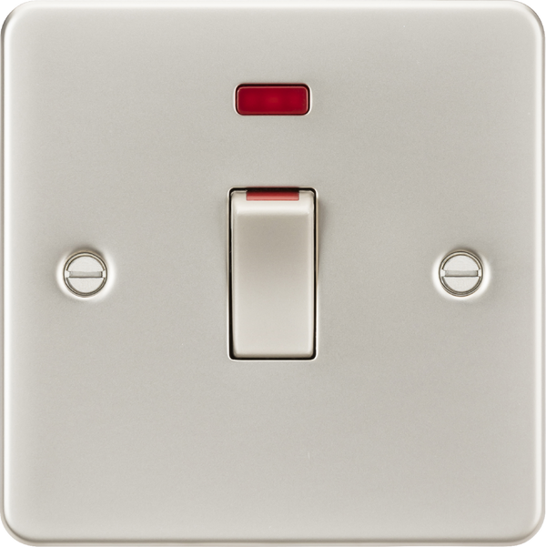 Knightsbridge MLA FP81MNPL 45A DP Switch with Neon (1G size) - Pearl